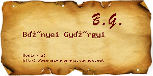 Bényei Györgyi névjegykártya